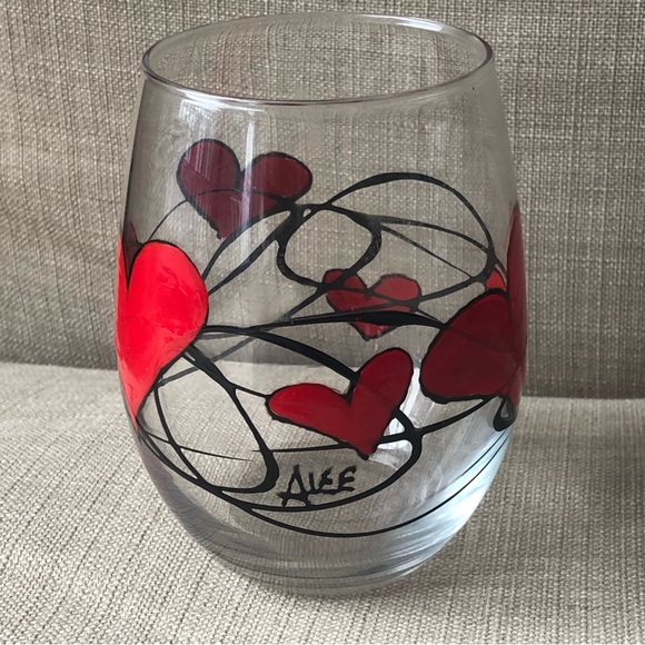 Hand Painted Glass. Hearts. Amanda Lee - Picture 2 of 9